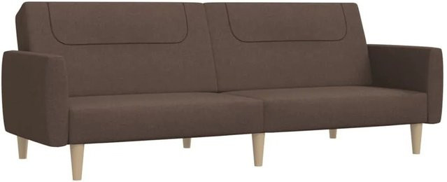 vidaXL Schlafsofa 2-Sitzer Click-Clack in Taupe aus Stoff mit Holzrahmen - Bild 1