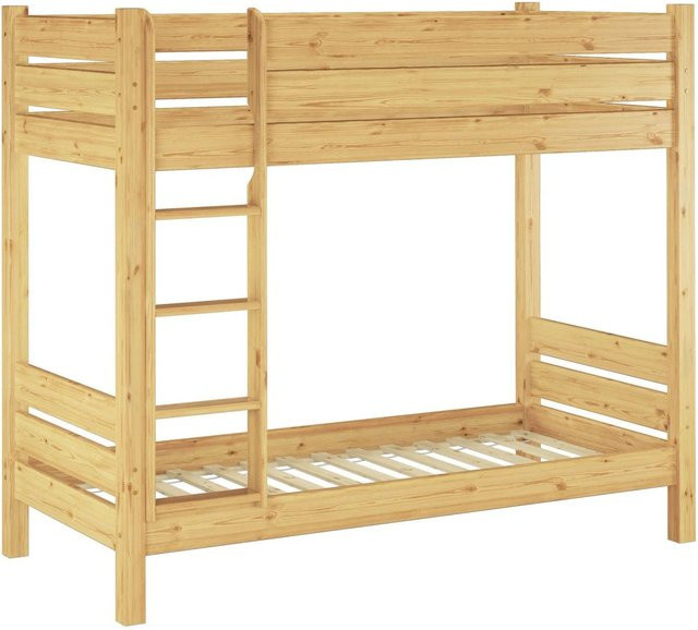 Erst-Holz Etagenbett Nische aus Massiv Kiefer in Braun, Modell 16 mit Rollrost, B/T/H: 90 x 190 x 200 cm - Bild 1