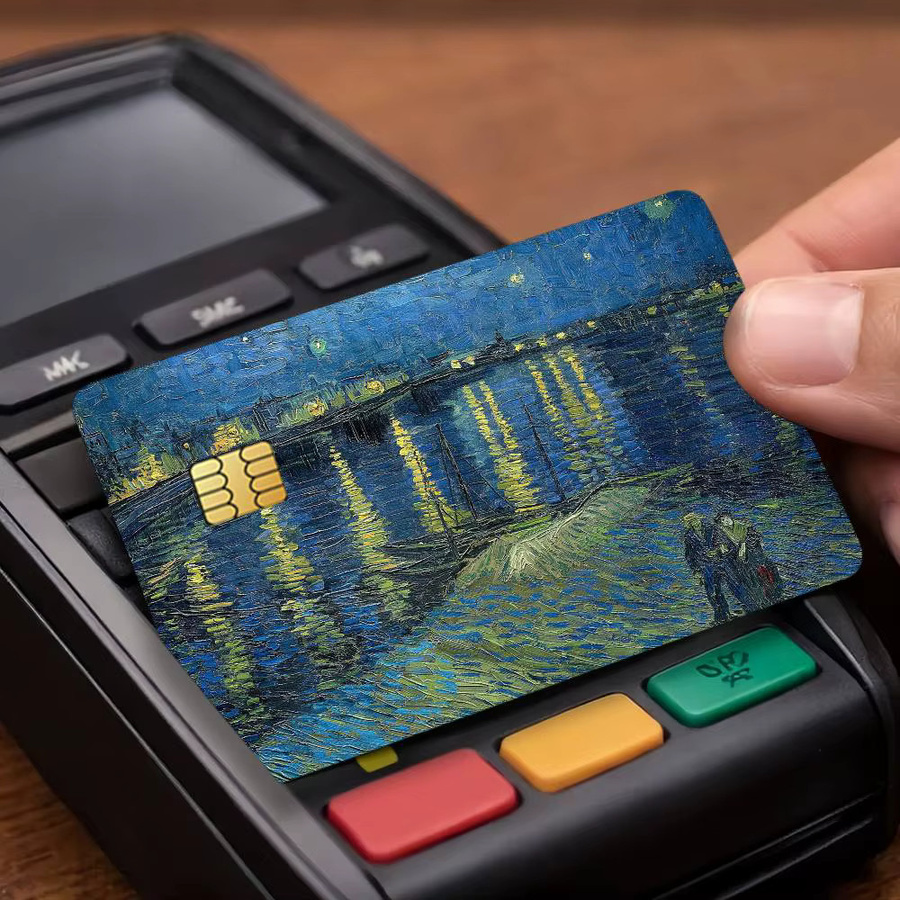 Art Van Dekorative Karten-Aufkleber mit Van Gogh Gemädern, 4 Stück, Mehrfarbig, Rechteckig - Bild 2