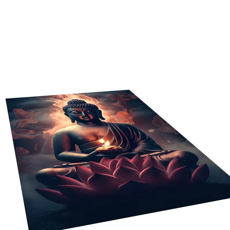 Faviora Buddha Shakyamuni Cartoon-Teppich, rutschfest, mehrfarbig, rechteckig - Bild 2