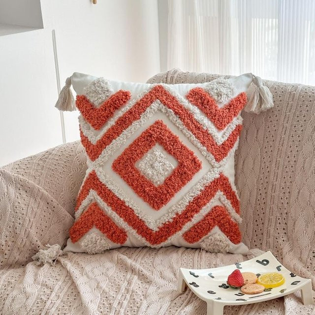 JMG Clothing Boho Kissenbezug aus Leinwand in Orange, B/H: 45 x 45 cm - Bild 1