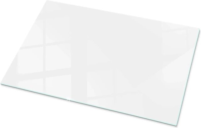 Tulup Tischplatte aus Glas in Weiß, rechteckig und glatt, B: 100 cm, T: 70 cm - Bild 1
