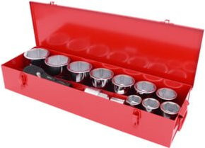 KS Tools Steckschlüssel-Satz 1 Zoll, 15-teilig, Chrome Vanadium, Rot - Bild 1