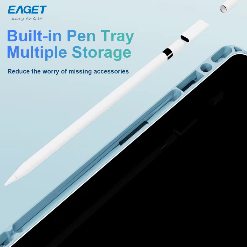 Eaget Schutzhülle für iPad Air 4/5 und iPad Pro 11 sowie verschiedene iPad Generationen in Blau mit Stifthalterabdeckung - Bild 4