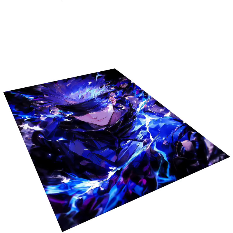 MINISO Jujutsu Kaisen Anime Itadori Yuji Teppich, blau, rutschfeste Bodenmatte für Kinderzimmer, Schlafzimmer und Wohnzimmer - Bild 2