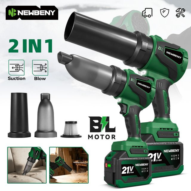 NewBeny 2in1 Bürstenloses Elektrisches Turbo Gebläse Jet Fan 3000W in Grün für Makita Akku - Bild 1