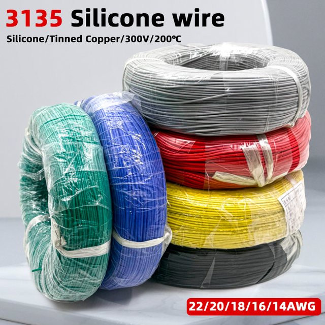Hochtemperaturbeständiger Kupferdraht mit weicher Silikonkautschuk-Isolierung in Orange, 14 AWG, UL3135, flexibles Kabel für elektronische Beleuchtung - Bild 1