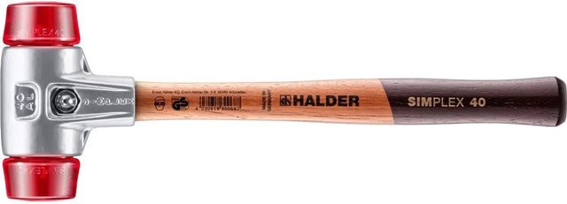Halder Simplex Schonhammer mit Kunststoff-Einsätzen in Rot, Durchmesser: 40 mm - Bild 2