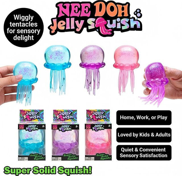 Nee Doh Jelly Hops Oktopus Squishy, Wasserdichtes Fidget-Wasserspielzeug, ab 3 Jahren - Bild 1