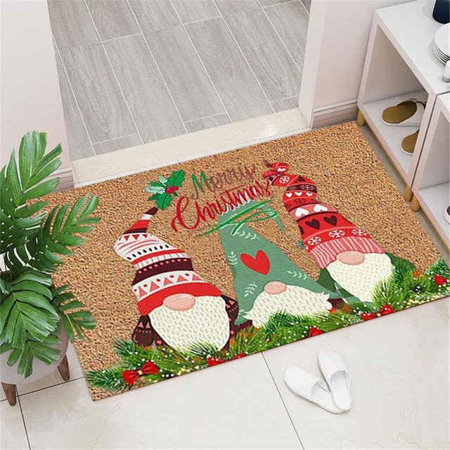 VIKAMA Weihnachtliche Kristall-Samt-Willkommensmatte für Innen und Außen, Mehrfarbig, B/H: 60 x 40 cm - Bild 1