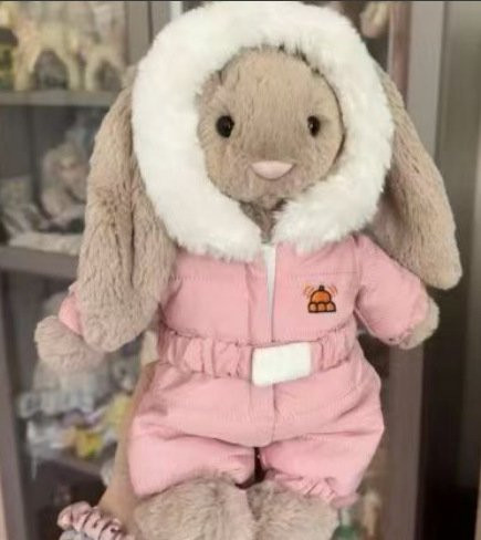 XUYUAN Bonnie Kaninchen Ornament in Pink mit Skibekleidung als Schreibtisch- und Raumdekoration, Höhe: 23 cm, Breite: 23 cm, Tiefe: 23 cm - Bild 1