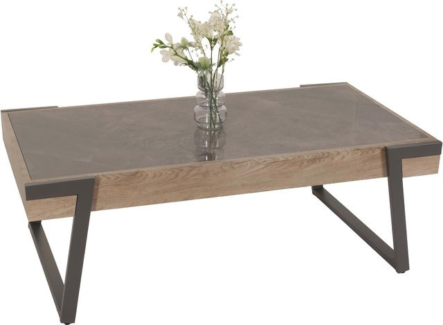 Couchtisch MCW-L89 aus Sinterstein in Marmor-Optik Grau und Holz Grau-Braun, B/T/H: 120 x 43 x 64 cm - Bild 1
