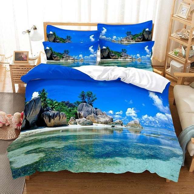 3D-Bettwäscheset mit Digitaldruck und Reißverschluss, Queen-Size Bettbezugset, B/H: 135 x 200 cm - Bild 1