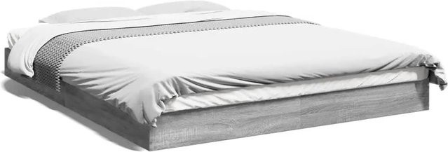 vidaXL Bettgestell modern aus Holzwerkstoff in Grau Sonoma, B/T/H: 160 x 203 x 84 cm - Bild 1