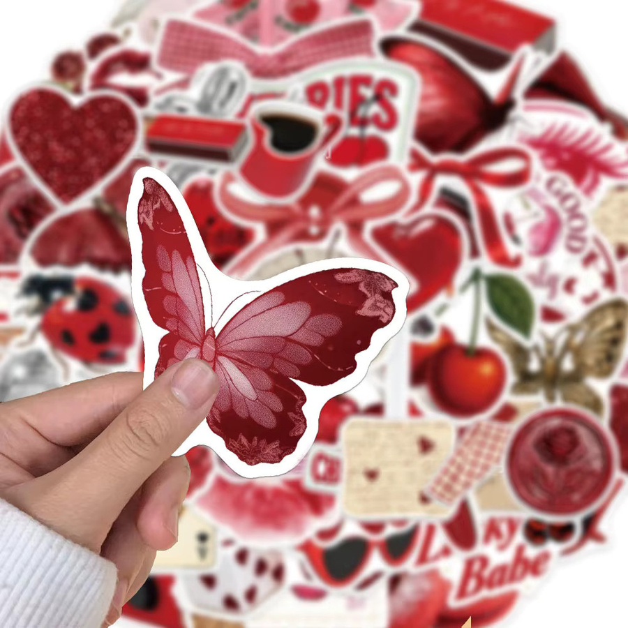 Charile Mädchen-Aufkleber, Sticker, 10-teiliges Set, rot, Papier - Bild 2