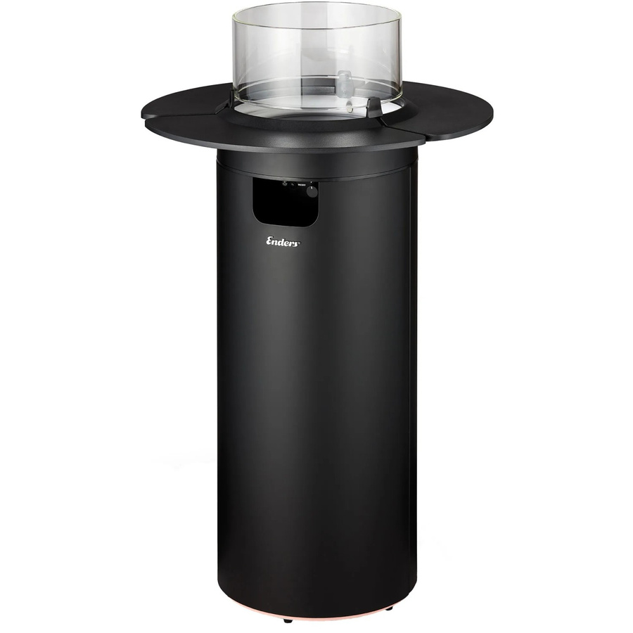Enders Gas-Terrassenfeuer Nova Feuertisch in Schwarz mit Glasabdeckung und Ablagefläche, H: 88 cm, B: 36 cm - Bild 2