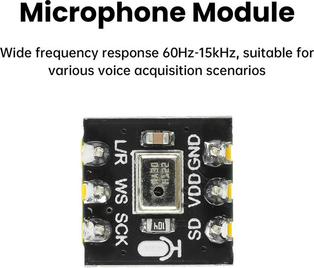 INMP441 Omnidirektionales MEMS-Mikrofonmodul mit 24-Bit-Hochpräzision und I2S-Digitalausgang in Schwarz - Bild 1
