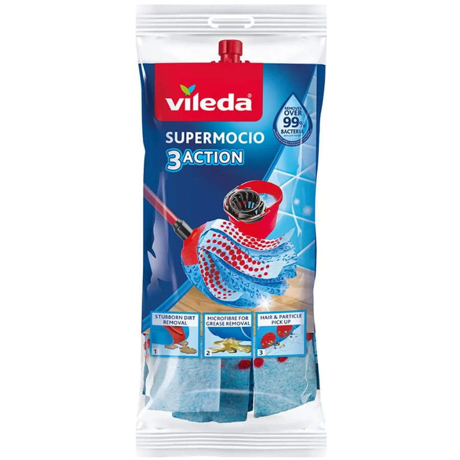 Vileda Ersatzwischmopp Supermocio in Blau - Bild 3