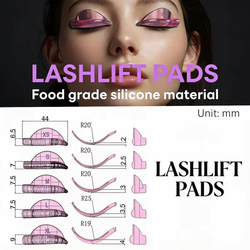 BLACKWINGS Silikon Wimpern Dauerwelle Pad, 5 Paare, Rosa - Bild 2