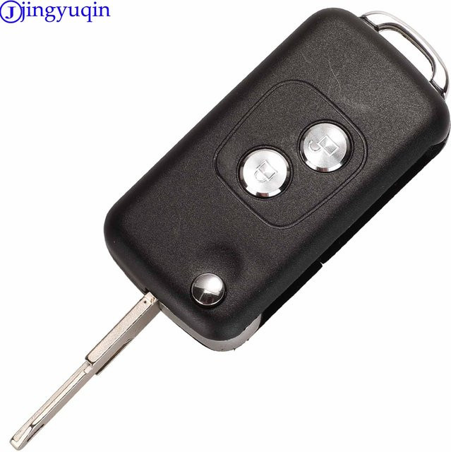 Jingyuqin Ersatzgehäuse für Autoschlüssel mit Flip-Funktion und Fernbedienung für Citroen C1 C2 C3 Xsara Picasso und Peugeot 206 306 307 406 in Schwarz - Bild 1