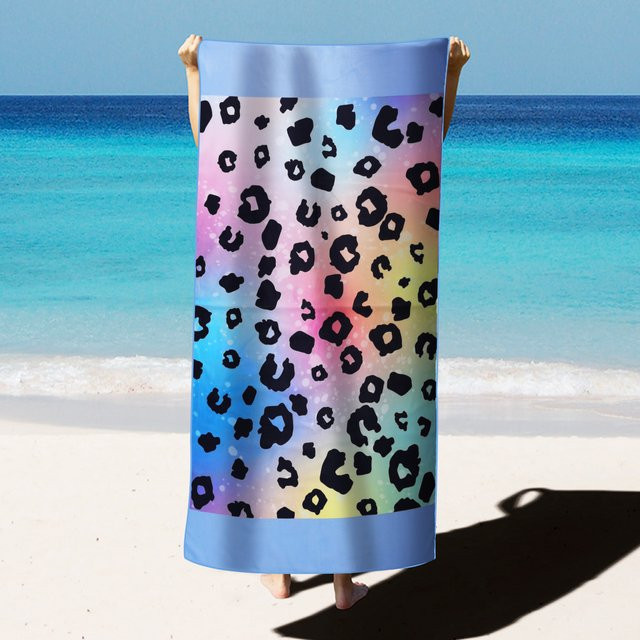 Schnelltrocknendes Mikrofaser Strandtuch für Erwachsene, weiches und saugfähiges Handtuch in Pink und Multicolour - Bild 1