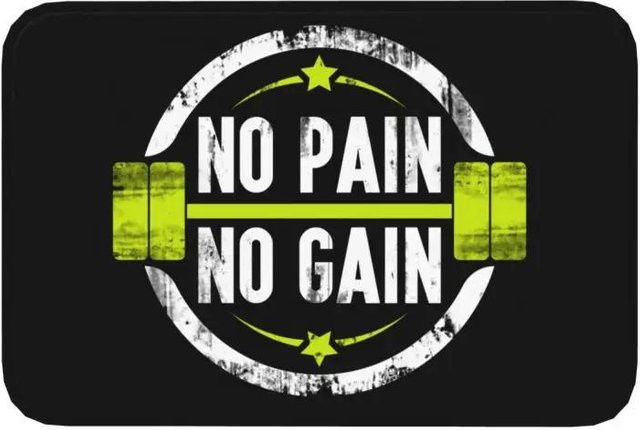 Powerhouse Gym Anti-Rutsch Fußmatte mit Bodybuilding Motiv in Schwarz, B/T: 40 x 60 cm und 80 x 120 cm - Bild 1