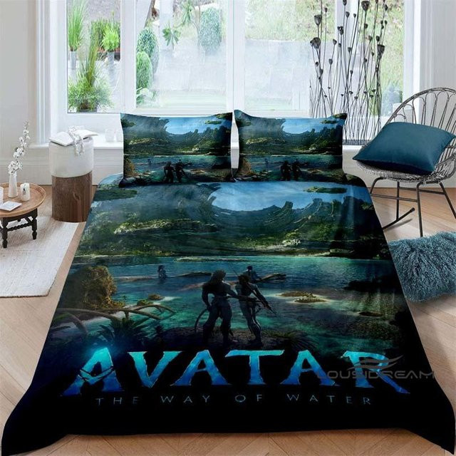 Avatar The Way of Water Bettwäsche-Set in Blau mit 1 Bettbezug und 2 Kissenbezügen, B/H: 140 x 200 cm - Bild 1