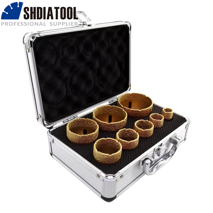 Shdiatool 8er Set Diamant-Lochsägen M14 für Marmor, Keramik und Fliesen, Durchmesser: 20 mm, 25 mm, 32 mm, 35 mm, 40 mm, 50 mm, 60 mm, 68 mm - Bild 2