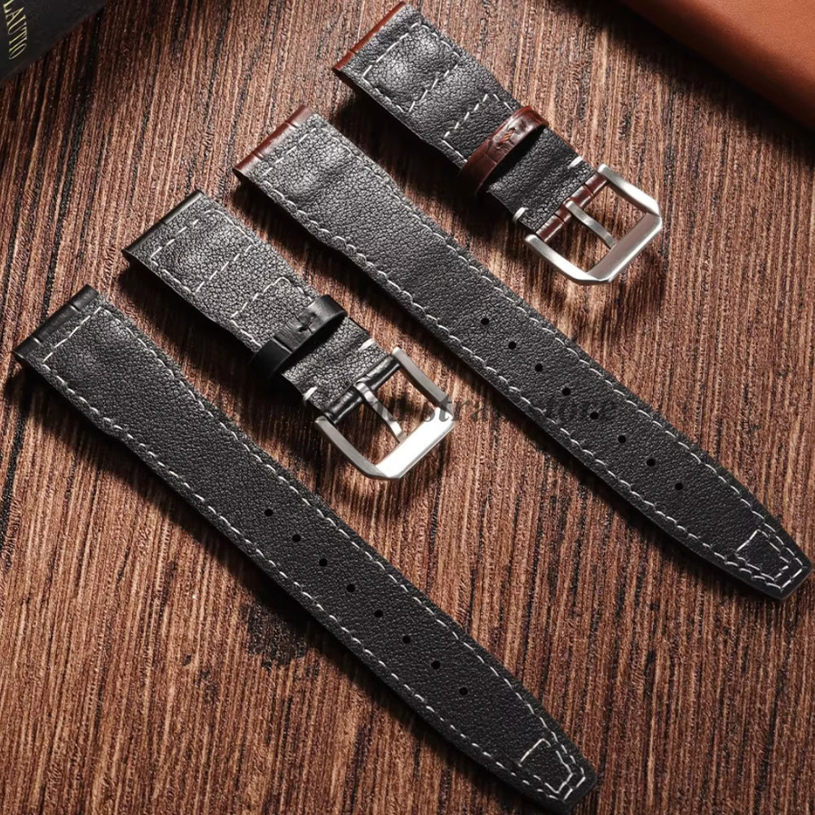 Uhrenarmband Leder, Schwarz, Unisex - Bild 5