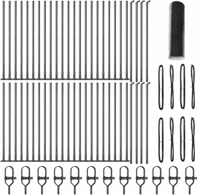 vidaXL Zaunpfosten aus Stahl und PVC in Grau, Höhe: 100 cm, Breite: 0,8 cm - Bild 1