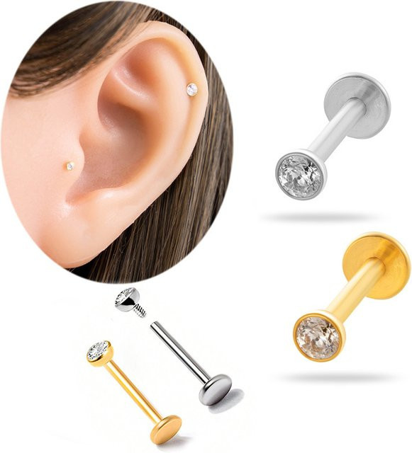 Mling Ohrringe, Titan, Bicolor, Zirkonia, Damen - Bild 1