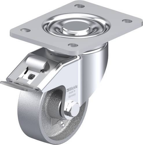 Blickle Lenkrolle LH-G 100G-3-FI mit Feststeller, Farbe Silber, Rad-Durchmesser: 100 mm, Tragfähigkeit: 400 kg - Bild 1