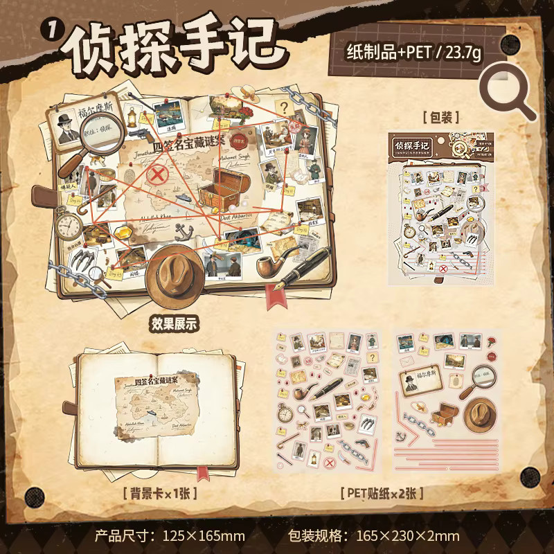 Explorer's Notebook Series Vintage Scene Sticker Pack YCDBTH Kawaii Aufkleber für Journal Decoration Multicolor - Bild 6