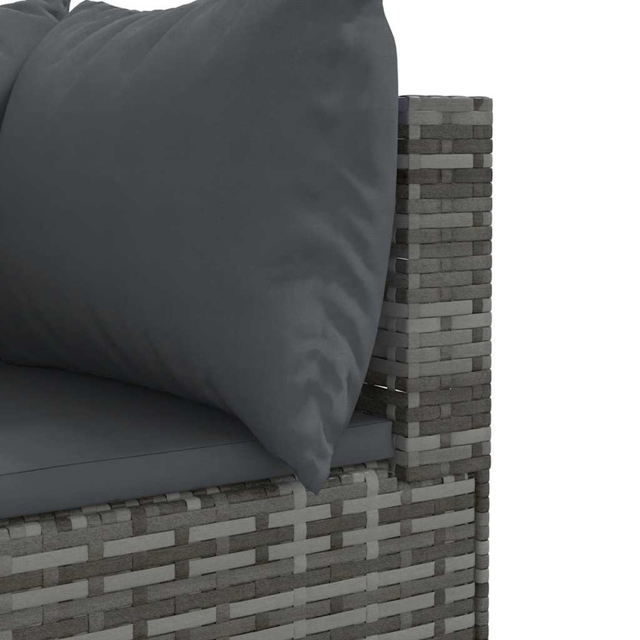 vidaXL 6-tlg Garten-Lounge-Set aus PE-Rattan in Grau und Anthrazit mit Kissen - Bild 5