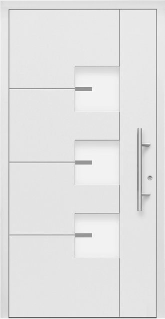Splendoor Moderno Aluminium-Haustür mit Glaseinsatz, Weiß, Anschlag Rechts, B: 110 cm, H: 210 cm - Bild 1