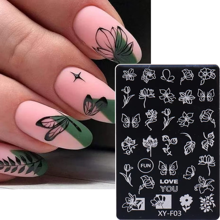 SWEET TREND Nagelstempel Set, 5 Teile, Floral und Schmetterling - Bild 3