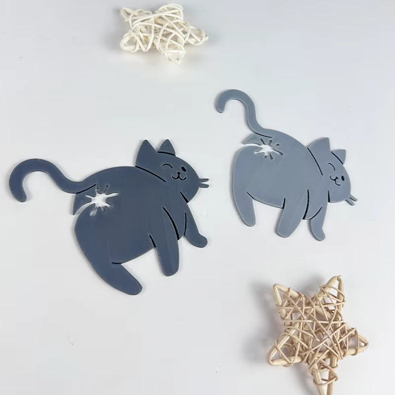 JETTING 2er-Set 3D Katze Snack-Beutel-Clips aus Kunststoff, Grau - Bild 2