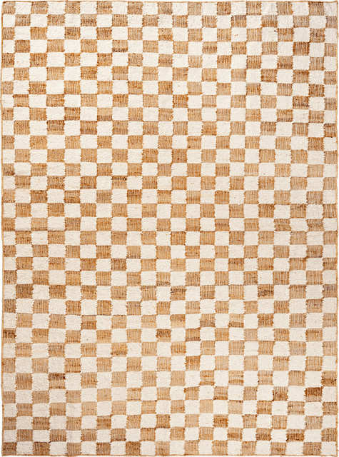 Ferm Living Check Wool Jute Teppich in Beige mit Karomuster - Bild 1