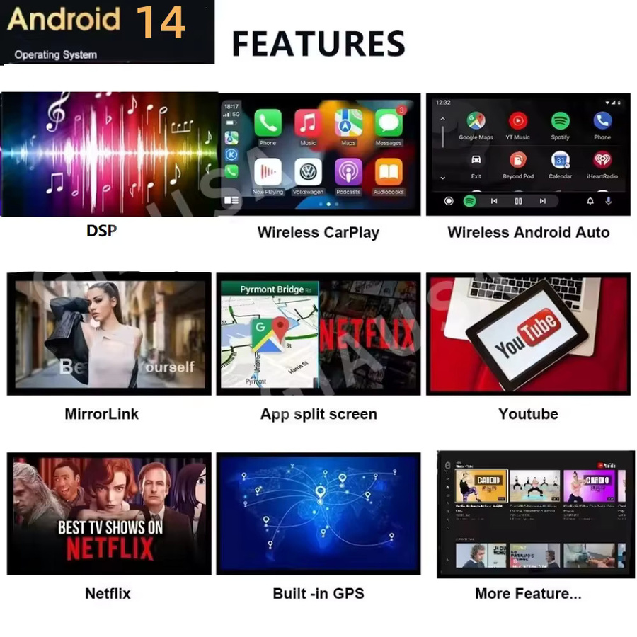 YANFU Android 11 Multimedia Autoradio mit GPS und Carplay für Mini Cooper R50 R53 (2004-2006), 8 GB RAM + 256 GB Speicher, 7 Zoll Touchscreen, Schwarz - Bild 5
