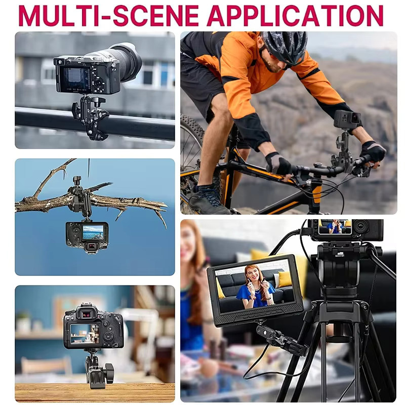 Ulanzi R094 Metall-Superklemme mit Doppelkugelkopf und Magic Arm in Schwarz für DSLR-Kamera, Monitor, Licht und Mikrofonhalterung mit 1/4" und 3/8" Gewinde - Bild 5
