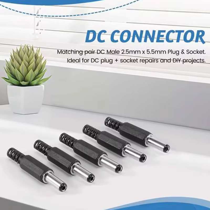 10 Stück DC-Netzstecker Adapter-Stecker in Schwarz, 5,5 x 2,1 mm - Bild 2