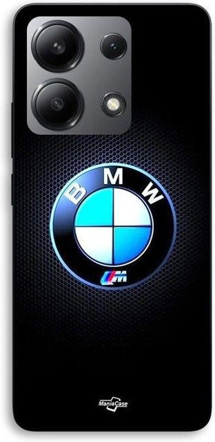 Maniacase Schutzhülle für Xiaomi Redmi Note 13 4G mit BMW Logo in Schwarz und leuchtendem Carbon-Design - Bild 1