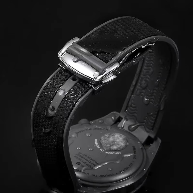strapfreak Uhrenarmband Silikon, 20 mm, Schwarz, Unisex - Bild 2