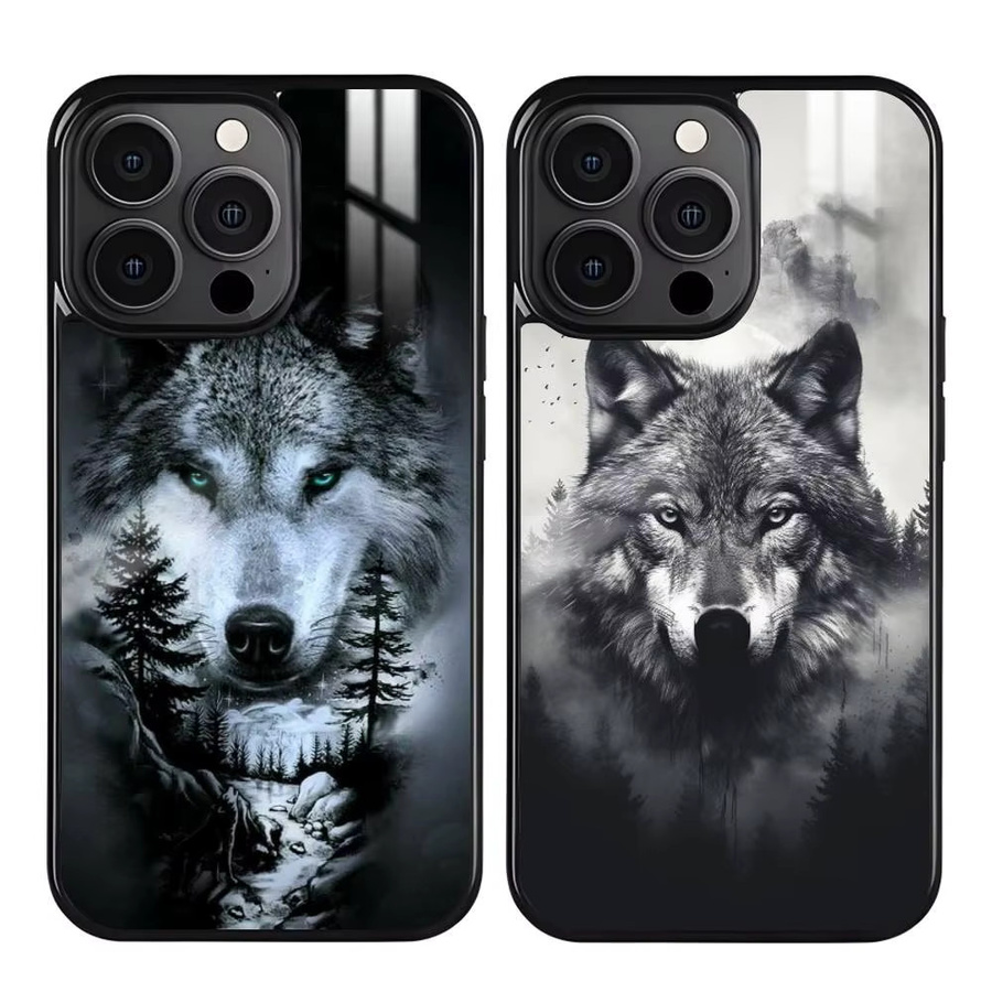 Handyhülle Cool Wolf im Winter für iPhone 16 15 14 13 Pro Max Plus Mini mit magnetischer MagSafe kabelloser Ladefunktion - Bild 2