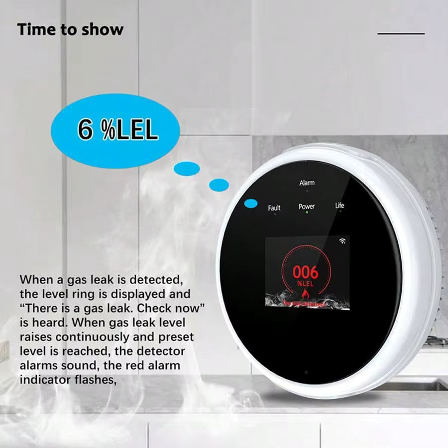 eMastiff 2,4G WiFi Gasalarm-Sensor in Weiß für brennbare Gase mit Tuya und Smart Life App Unterstützung - Bild 4
