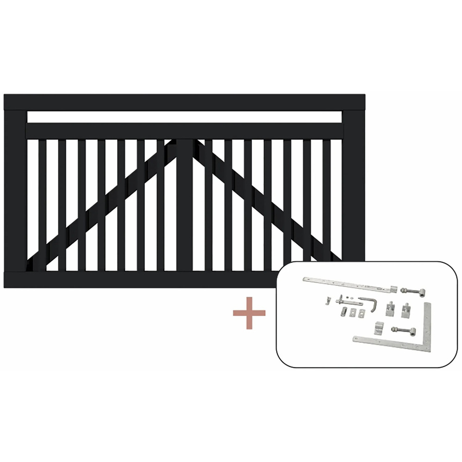 Plus Einzeltor Linea aus Nadelholz in Schwarz, Breite: 80 cm, Höhe: 150 cm - Bild 2