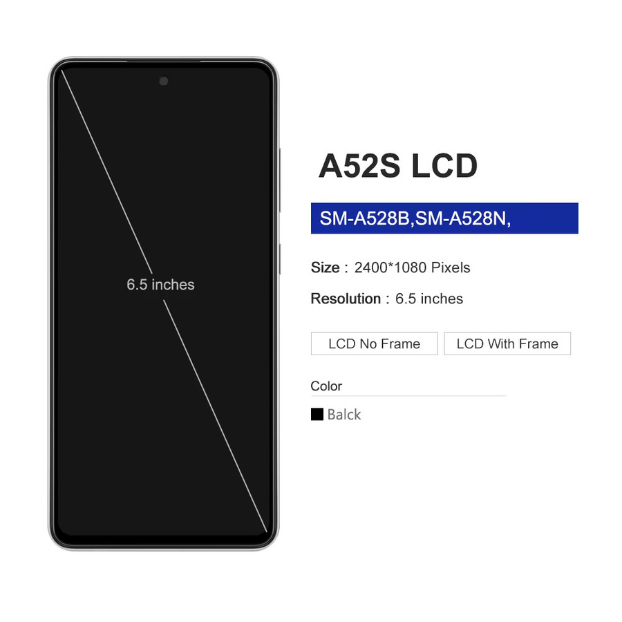 Samsung A52s 5G LCD Display mit Touchscreen Digitizer in Schwarz, 6,5 Zoll - Bild 2