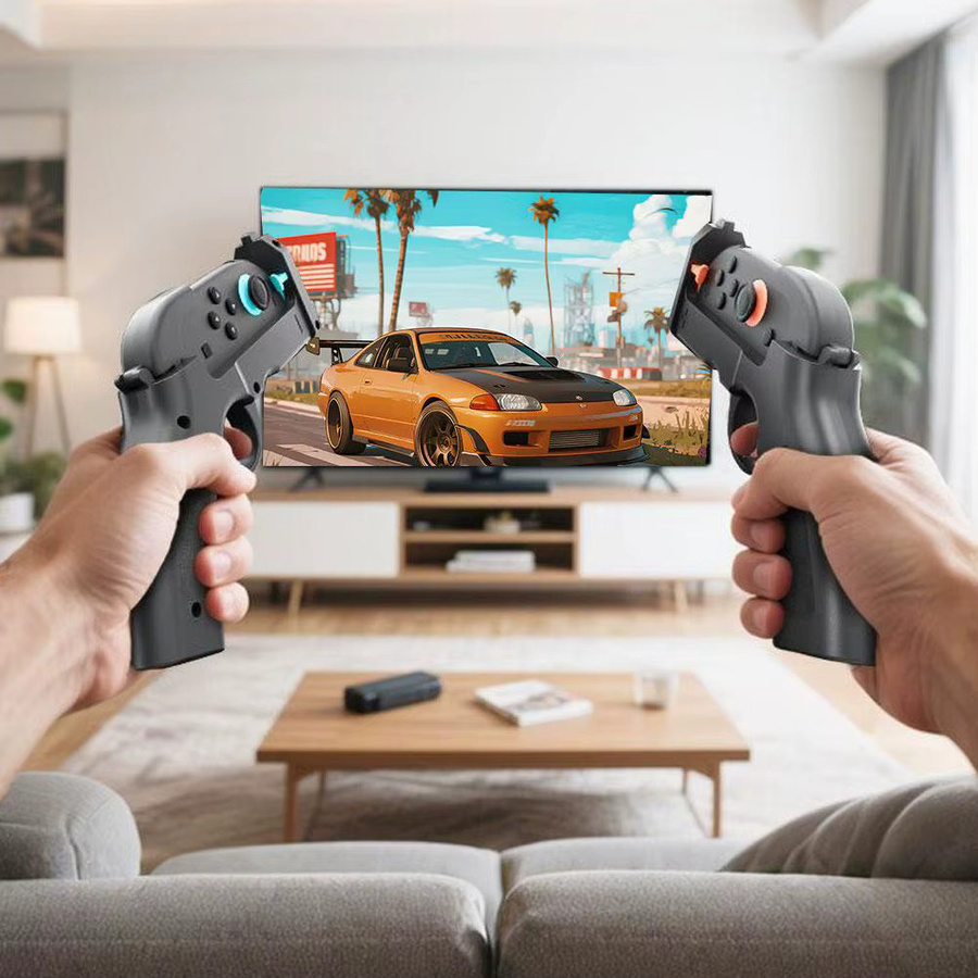 Shooter Gunstock Hand Grip Set für Nintendo Switch, 1 Paar (Links und Rechts), Schwarz - Bild 5