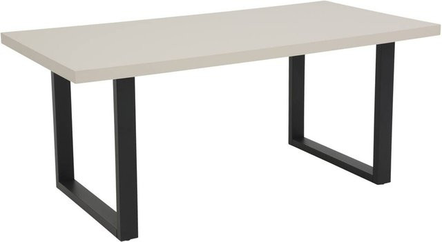 Esstisch Hela Meran modern rechteckig in Schwarz und Beige, B/T/H: 180 x 90 x 76 cm - Bild 1
