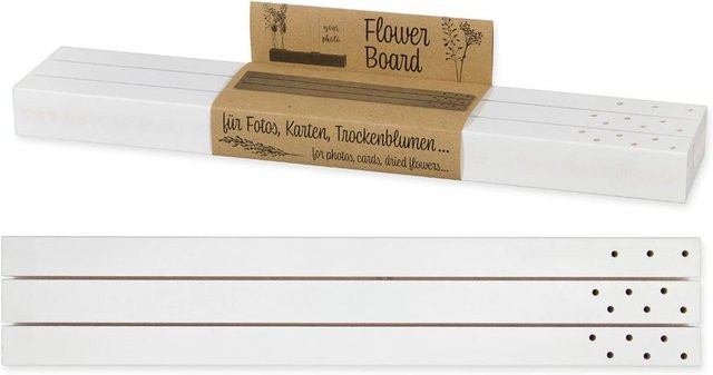 HALBACH Holzständer für Trockenblumen und Karten aus MDF-Holz in Weiß, Tischdeko für Hochzeiten und besondere Anlässe, B/T/H: 7,5 x 4,0 x 3,0 cm - Bild 1